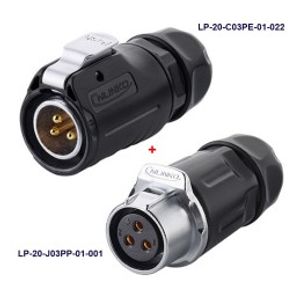 کانکتور ضد آب 3 پین پنلی نری و مادگی قطر 20mm بادرپوش