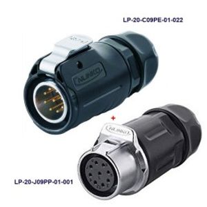 کانکتور ضد آب 9 پین پنلی نری و مادگی قطر 20mm بادرپوش