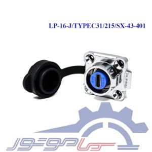 کانکتور TYPEC مادگی پنلی فلنج دار ضد آب بدنه فلزی مدل LP-16-J/TYPEC31/215/SX-43-401