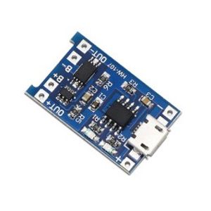 ماژول شارژر باتری لیتیومی 1 آمپر TP4056 با رابط Micro USB دارای محافظ