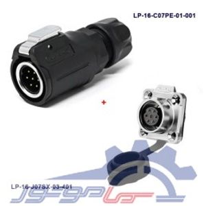 کانکتور ضد آب 7 پین پنلی نری و مادگی قطر 16mm بادرپوش