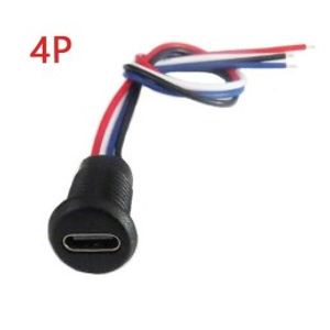 کانکتور مادگی USB 3.1 Type-c پنلی پیچی ضد آب 4 سیم