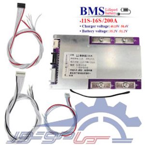 ماژول محافظ شارژ باتری لیتیوم فسفات 11 الی 16 سل 200 آمپر دارای پورت ارتباط سریال UART