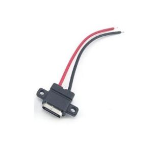 کانکتور مادگی Type-c ضد آب 2 سیم دارای پایه اتصال