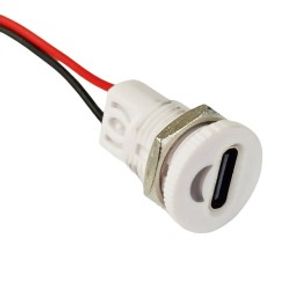 کانکتور مادگی Type-c پنلی 2 پین سیم دار پیچی دارای LED