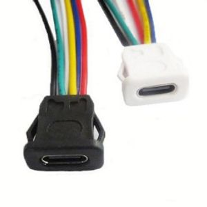 کانکتور مادگی Type-c ضد آب 6 سیم فشاری طول سیم 20cm