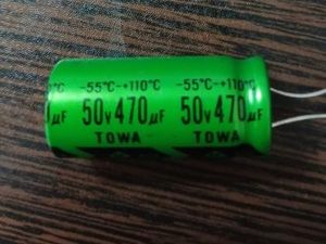 TOWA 50V 470uF - خازن الکترولیت 50 ولت 470 میکرو فاراد