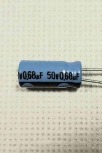 CAP 50V 0.68uF – خازن الکترولیت، 50 ولت، 0.68 میکروفاراد