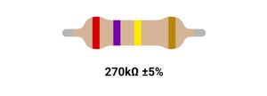 RESISTOR 2W 270K %5، مقاومت 2 وات، 270 کیلواهم، 5% کربنی