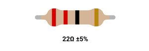 RESISTOR 1W 22R %5 – مقاومت 1 وات 22 اهم 5% کربنی