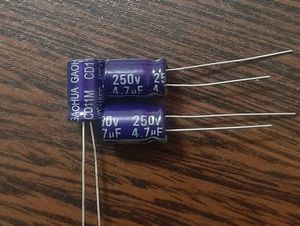 GAOHUA 250V 4.7uF - خازن الکترولیت، 250 ولت، 4.7 میکروفاراد