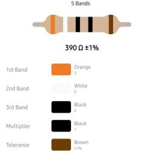 RESISTOR 1/4W 390R %1 – مقاومت 1/4 وات 390 اهم 1% متال فیلم