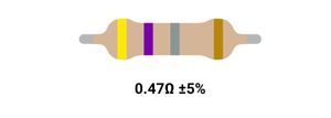 RESISTOR 1W 0.47R %5 – مقاومت 1 وات، 0.47 اهم، 5% کربنی