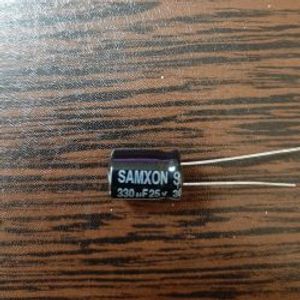 SAMXON 330uF 25V - خازن الکترولیت، 330 میکرو فاراد، 25 ولت