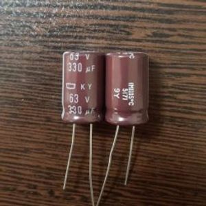 Nippon 63V 330uF - خازن الکترولیت، 63 ولت، 330 میکروفاراد، نیپون، سری KY