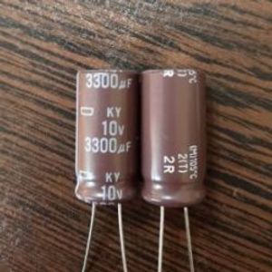 Nippon 10V 3300uF - خازن الکترولیت، 10 ولت، 3300 میکروفاراد، نیپون، سری KY