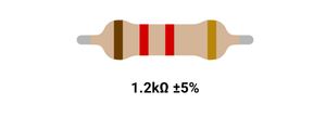 RESISTOR 2W 1.2K %5 – مقاومت 2 وات 1.2 کیلواهم 5% کربنی