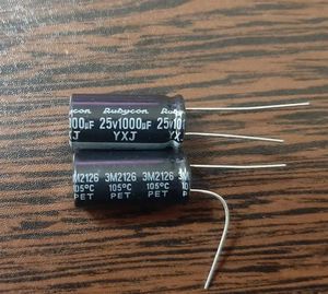 Rubycon 25V 1000uf - خازن الکترولیت 25 ولت 1000 میکرو فاراد سری YXJ