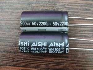 AiSHi 50V 2200uF - خازن الکترولیت 50 ولت 2200 میکرو فاراد سری WH