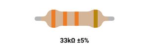 RESISTOR 2W 33K %5 – مقاومت 2 وات 33 کیلواهم 5% کربنی