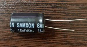 Cap 450V 15uF – خازن الکترولیت، 450 ولت، 15 میکروفاراد