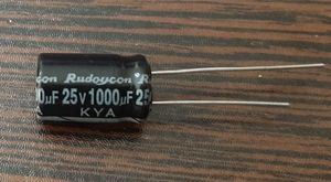 Rudoycon 25V 1000uf - خازن الکترولیت، 25 ولت، 1000 میکروفاراد