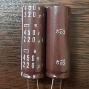 Nippon 450V 220uF - خازن الکترولیت، 450 ولت، 220 میکروفاراد، نیپون، سری W