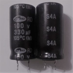 SAMWHA 100V 330uF - خازن الکترولیت، 100 ولت، 330 میکروفاراد سری RD