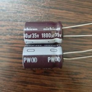 nichicon 35V 1800uF – خازن 35 ولت 1800 میکرو فاراد سری PW ابعاد 25 * 16