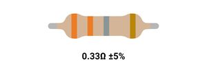 RESISTOR 2W 0.33R %5 – مقاومت 2 وات، 0.33 اهم، 5% کربنی