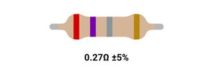 RESISTOR 1W 0.27R %5 – مقاومت 1 وات 0.27 اهم 5% کربنی