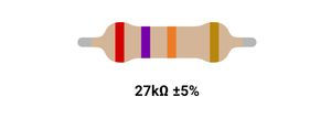 RESISTOR 2W 27K %5 – مقاومت 2 وات، 27 کیلواهم، 5% کربنی