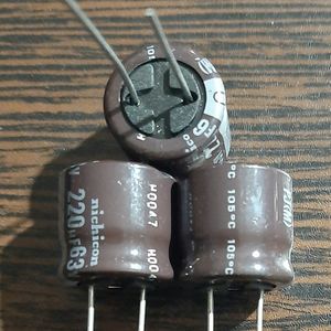nichicon 63V 220uF - خازن 63 ولت 220 میکرو فاراد