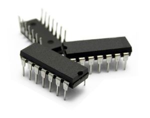 Dual in-line JK flip flop IC. Contains two indepen