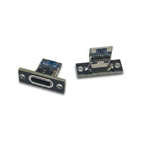 سوکت مادگی USB Type-C رو پنلی فلزی 2 پین مشکی