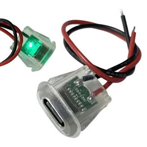 کانکتور مادگی Type-c سیم دار فشاری(بیضی) چراغ دار