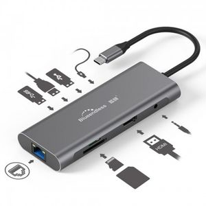 هاب چندمنظوره USB 3.0 مدل 9in1 با ورودی TYPE-C مارک Blueendless