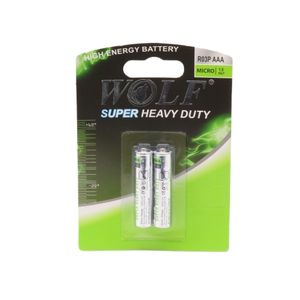 باتری نیم قلمی SUPER HEAVY DUTY دوتایی مارک WOLF