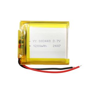 باتری لیتیوم پلیمر 3.7v ظرفیت 1200mAh کد 803440
