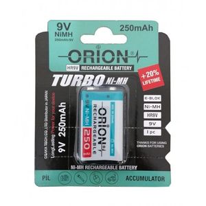 باتری 9 ولت 250mAh کتابی قابل شارژ مارک ORION