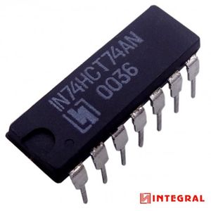 تراشه فلیپ فلاپ 74HCT74AN پکیج DIP مارک INTEGRAL