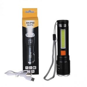 چراغ قوه UV زوم دار XH-P50 با چراغ بغل COB