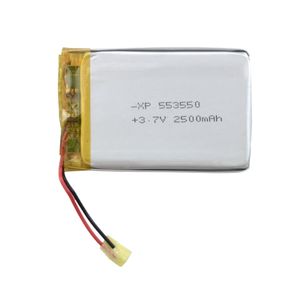 باتری لیتیوم پلیمر 3.7v ظرفیت 2500mAh کد 553550