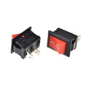 کلید راکر دوحالته دو پین قرمز 13x9x8mm