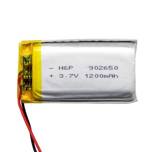 باتری لیتیوم پلیمر 3.7v ظرفیت 1200mAh کد 902650