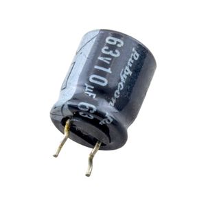 خازن الکترولیتی 10uF / 63V ژاپنی مارک RUBYCON