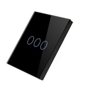 کلید سه پل لمسی ریموتی RF433 مشکی