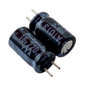 خازن الکترولیتی 220uF / 16V ژاپنی مارک RUBYCON