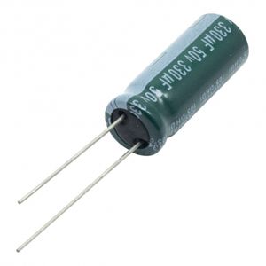 خازن الکترولیتی 330uF / 50V تایوانی مارک TAICON با طول عمر بالا