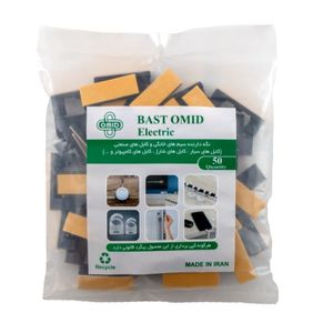 نگهدارنده کابل چسبی و پیچی سایز 12x32mm مشکی بسته50 تایی